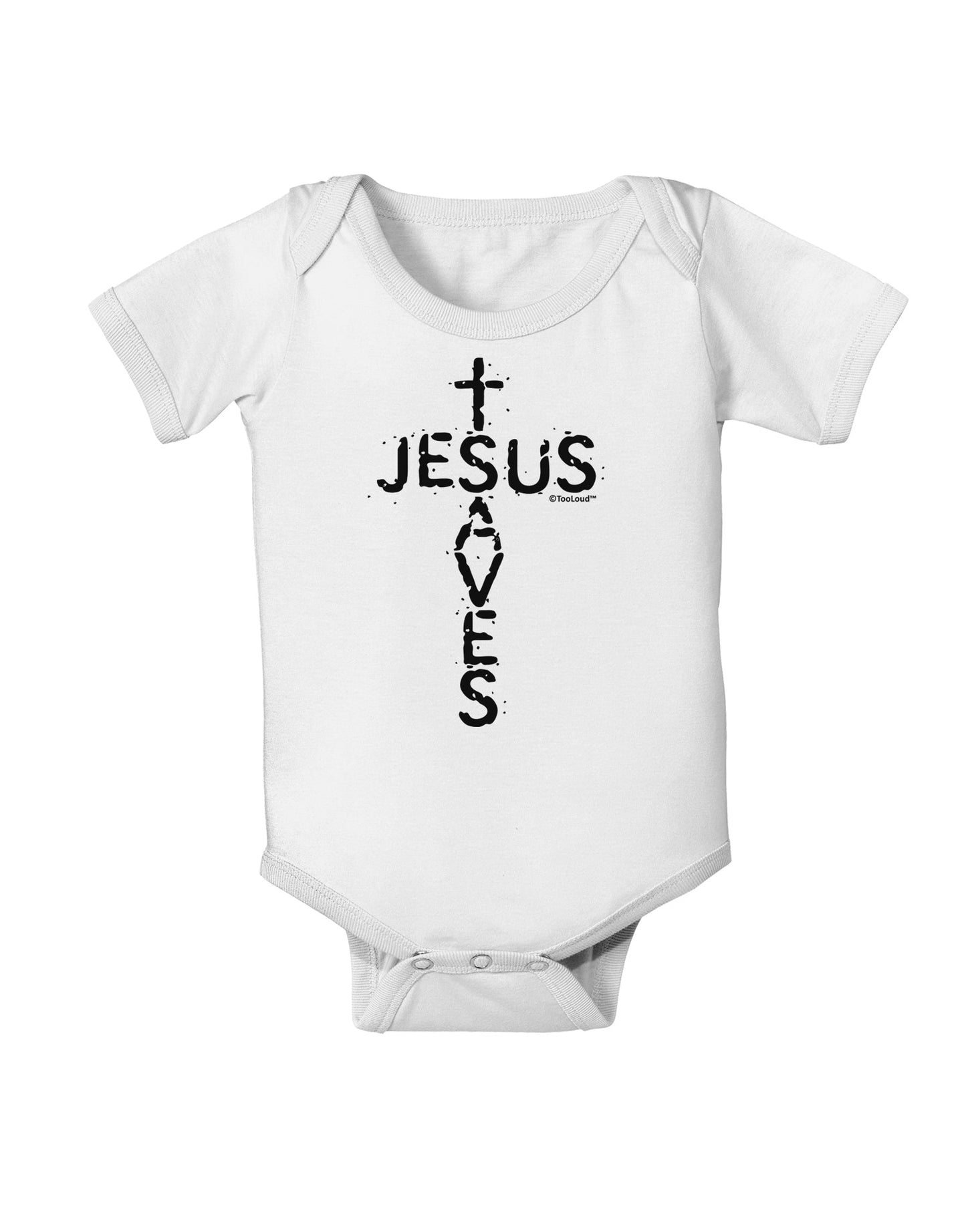 Jesus Saves - Cross Shape Design Baby Romper Bodysuit by TooLoud-Baby Romper-TooLoud-White-06-Months-Davson Sales