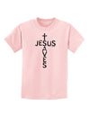 Jesus Saves - Cross Shape Design Childrens T-Shirt by TooLoud-Childrens T-Shirt-TooLoud-PalePink-X-Small-Davson Sales