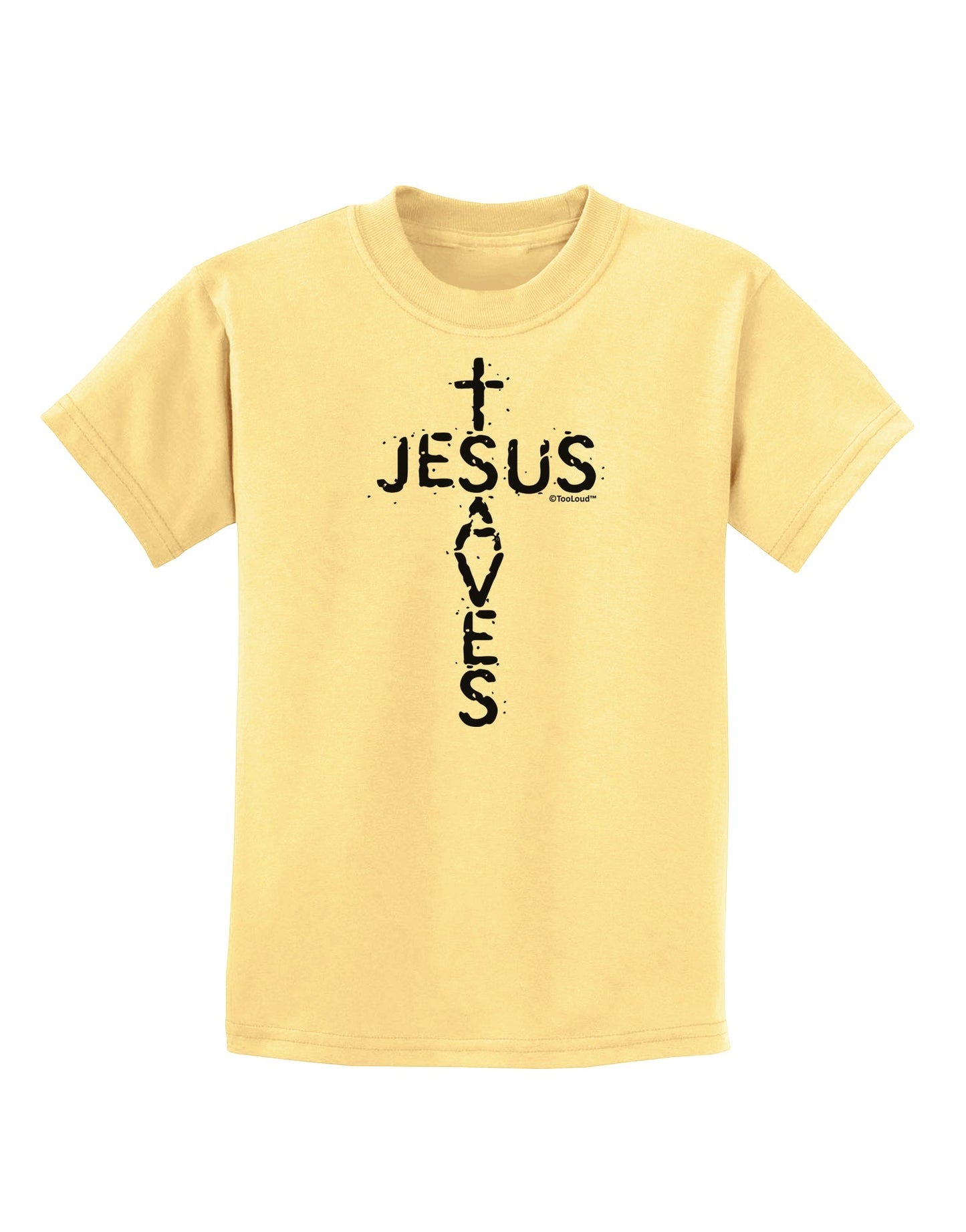 Jesus Saves - Cross Shape Design Childrens T-Shirt by TooLoud-Childrens T-Shirt-TooLoud-Daffodil-Yellow-X-Small-Davson Sales