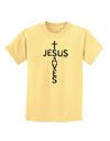 Jesus Saves - Cross Shape Design Childrens T-Shirt by TooLoud-Childrens T-Shirt-TooLoud-Daffodil-Yellow-X-Small-Davson Sales