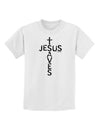 Jesus Saves - Cross Shape Design Childrens T-Shirt by TooLoud-Childrens T-Shirt-TooLoud-White-X-Small-Davson Sales