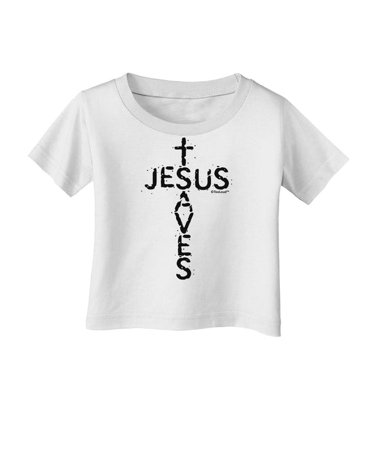 Jesus Saves - Cross Shape Design Infant T-Shirt by TooLoud-Infant T-Shirt-TooLoud-White-06-Months-Davson Sales