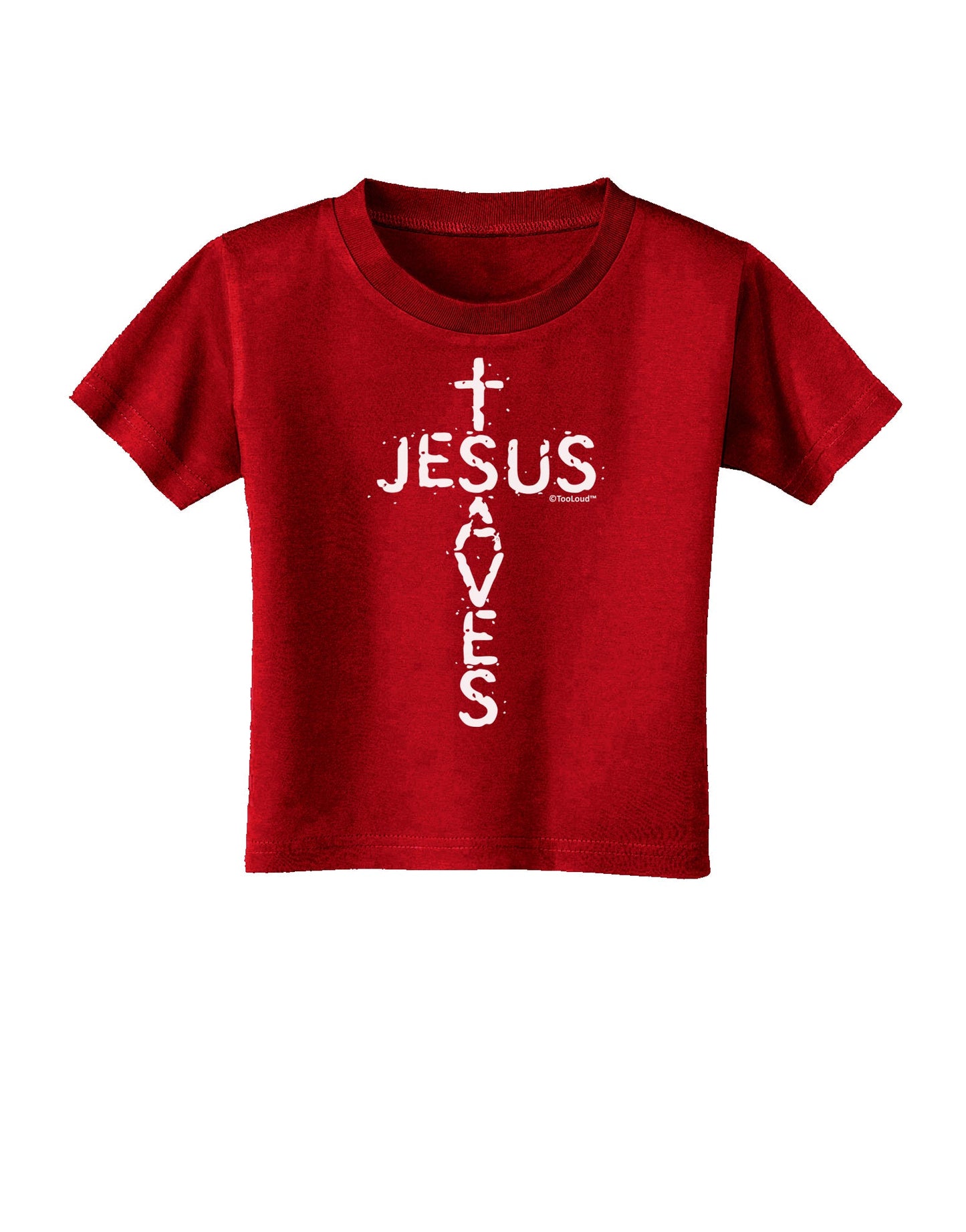 Jesus Saves - Cross Shape Design Toddler T-Shirt Dark by TooLoud-Toddler T-Shirt-TooLoud-Red-2T-Davson Sales