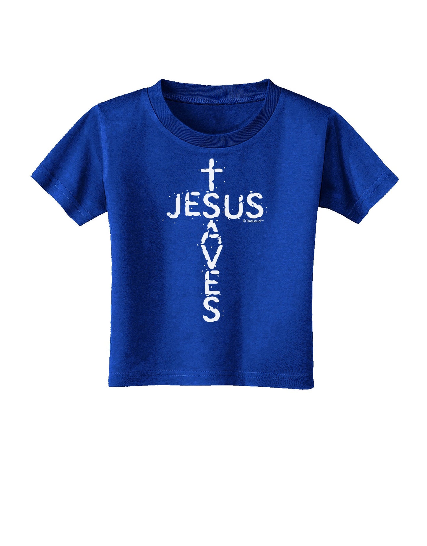 Jesus Saves - Cross Shape Design Toddler T-Shirt Dark by TooLoud-Toddler T-Shirt-TooLoud-Royal-Blue-2T-Davson Sales