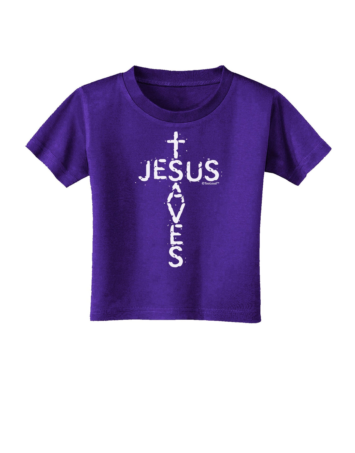 Jesus Saves - Cross Shape Design Toddler T-Shirt Dark by TooLoud-Toddler T-Shirt-TooLoud-Purple-2T-Davson Sales