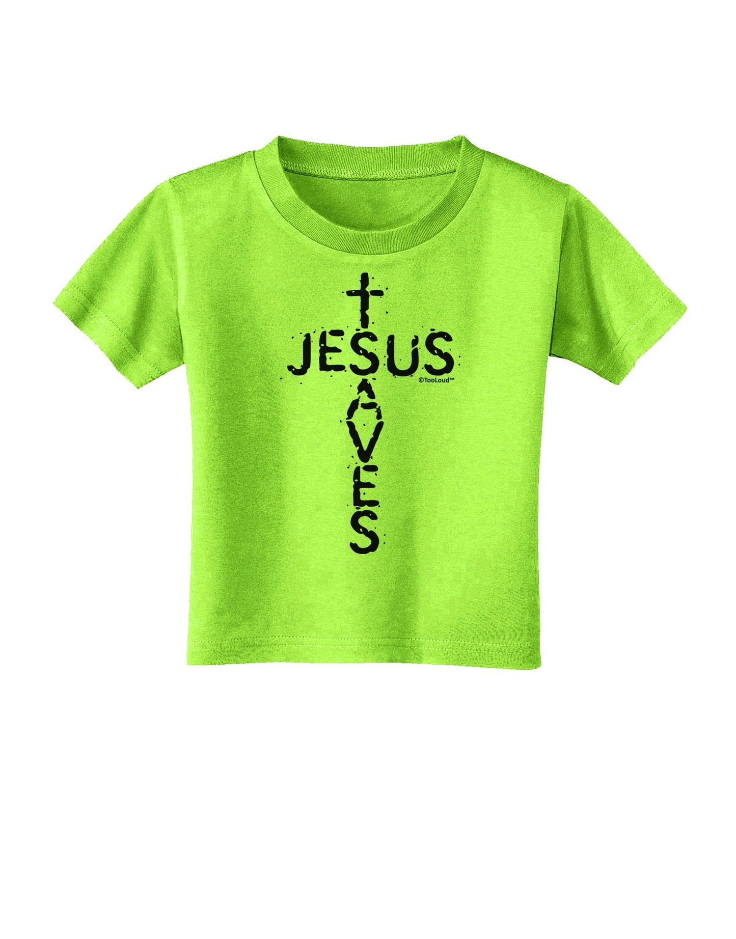 Jesus Saves - Cross Shape Design Toddler T-Shirt by TooLoud-Toddler T-Shirt-TooLoud-Lime-Green-2T-Davson Sales