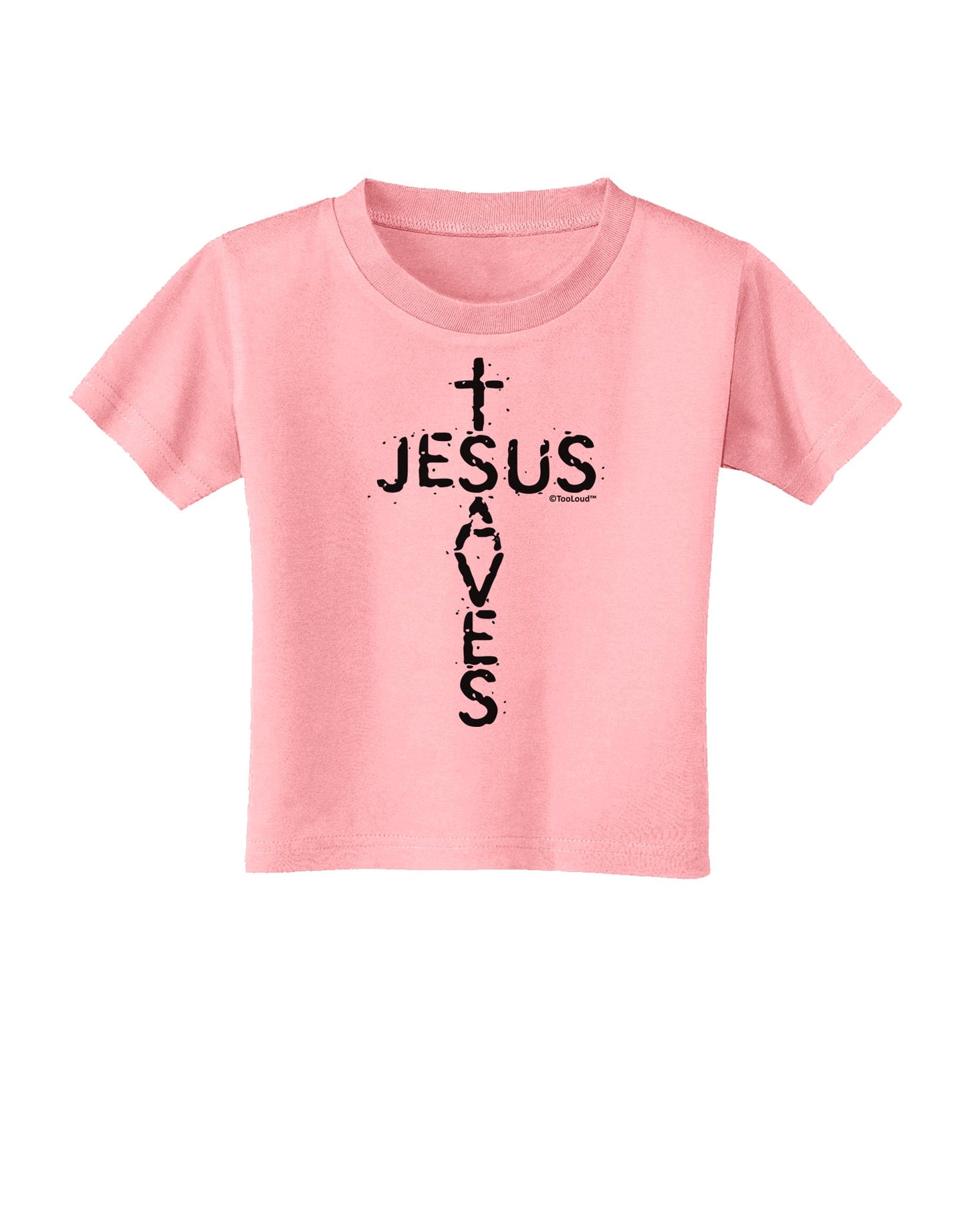 Jesus Saves - Cross Shape Design Toddler T-Shirt by TooLoud-Toddler T-Shirt-TooLoud-Candy-Pink-2T-Davson Sales