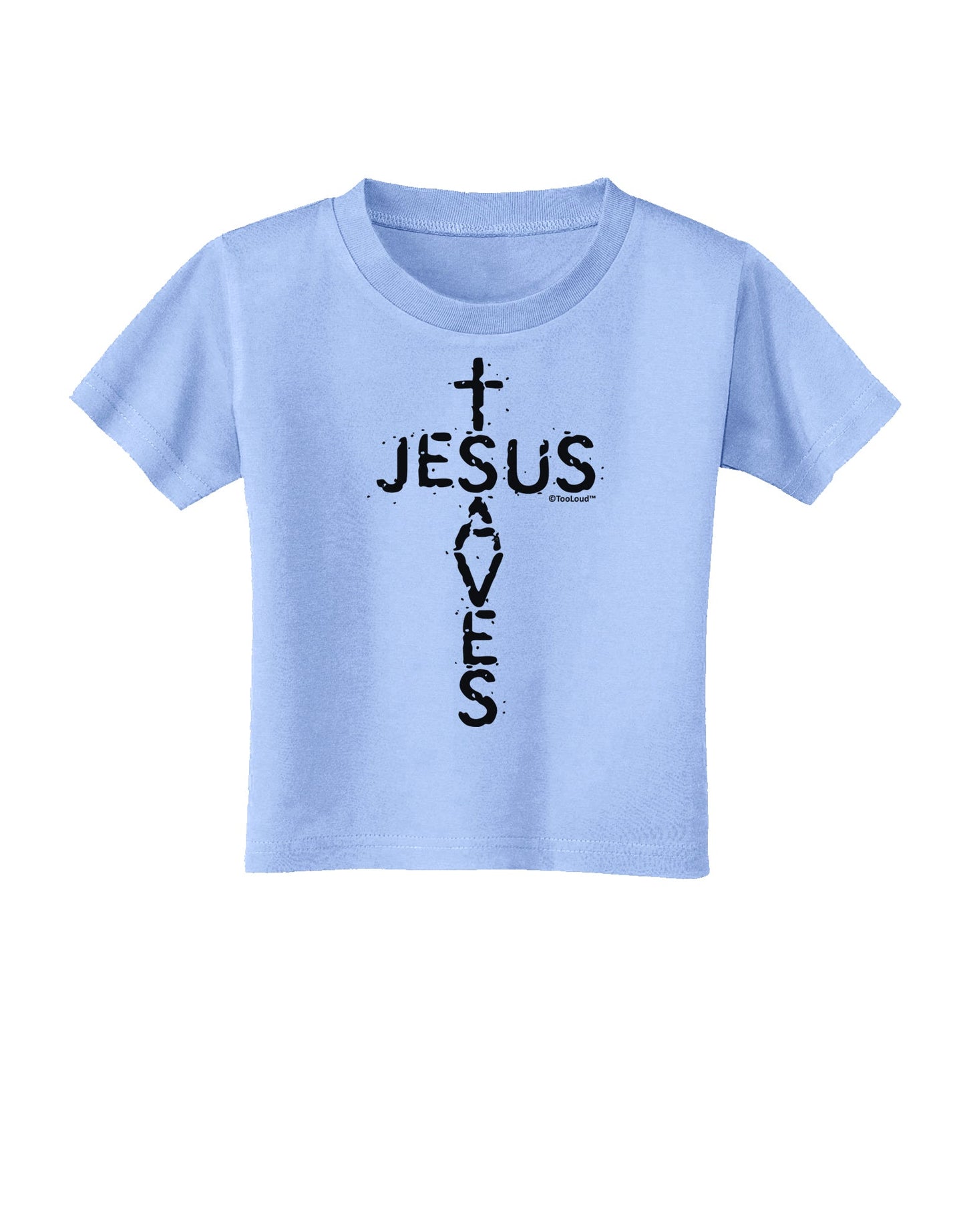 Jesus Saves - Cross Shape Design Toddler T-Shirt by TooLoud-Toddler T-Shirt-TooLoud-Aquatic-Blue-2T-Davson Sales