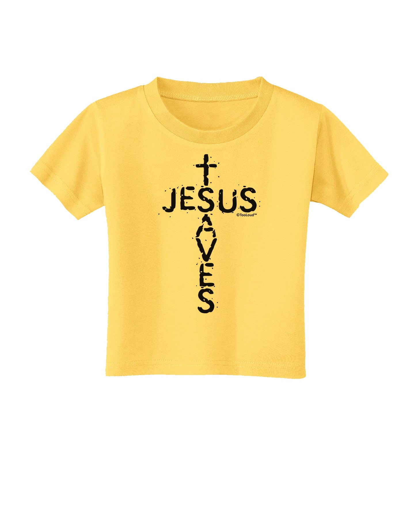 Jesus Saves - Cross Shape Design Toddler T-Shirt by TooLoud-Toddler T-Shirt-TooLoud-Yellow-2T-Davson Sales