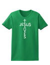 Jesus Saves - Cross Shape Design Womens Dark T-Shirt by TooLoud-Womens T-Shirt-TooLoud-Kelly-Green-X-Small-Davson Sales