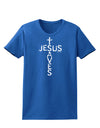 Jesus Saves - Cross Shape Design Womens Dark T-Shirt by TooLoud-Womens T-Shirt-TooLoud-Royal-Blue-X-Small-Davson Sales