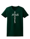 Jesus Saves - Cross Shape Design Womens Dark T-Shirt by TooLoud-Womens T-Shirt-TooLoud-Forest-Green-Small-Davson Sales