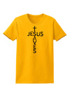 Jesus Saves - Cross Shape Design Womens T-Shirt by TooLoud-Womens T-Shirt-TooLoud-Gold-X-Small-Davson Sales