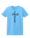 Jesus Saves - Cross Shape Design Womens T-Shirt by TooLoud-Womens T-Shirt-TooLoud-Aquatic-Blue-X-Small-Davson Sales