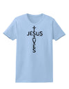 Jesus Saves - Cross Shape Design Womens T-Shirt by TooLoud-Womens T-Shirt-TooLoud-Light-Blue-X-Small-Davson Sales