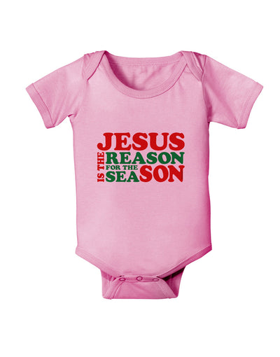 Jesus is the Reason for the Season Christmas Baby Romper Bodysuit-Baby Romper-TooLoud-Light-Pink-06-Months-Davson Sales