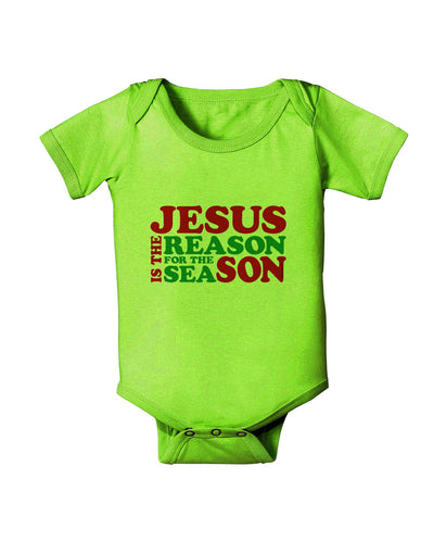 Jesus is the Reason for the Season Christmas Baby Romper Bodysuit-Baby Romper-TooLoud-Lime-Green-06-Months-Davson Sales