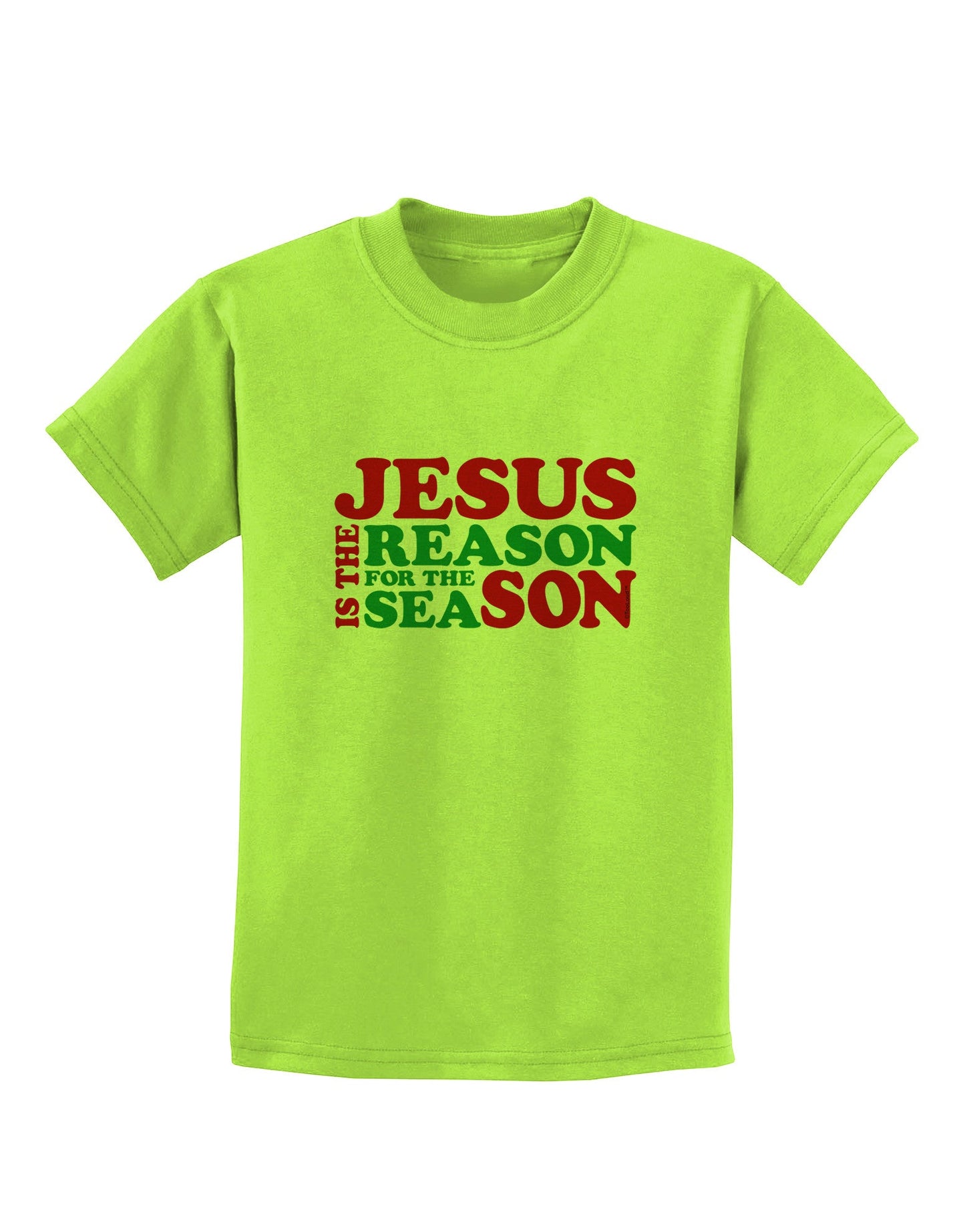 Jesus is the Reason for the Season Christmas Childrens T-Shirt-Childrens T-Shirt-TooLoud-Lime-Green-X-Small-Davson Sales
