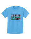 Jesus is the Reason for the Season Christmas Childrens T-Shirt-Childrens T-Shirt-TooLoud-Aquatic-Blue-X-Small-Davson Sales