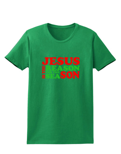Jesus is the Reason for the Season Christmas Womens Dark T-Shirt-TooLoud-Kelly-Green-X-Small-Davson Sales