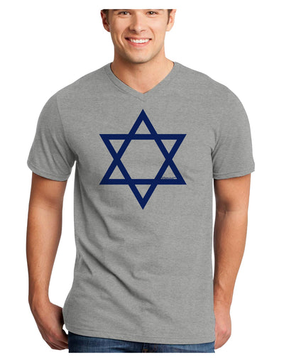 Jewish Star of David Adult V-Neck T-shirt by TooLoud-Mens V-Neck T-Shirt-TooLoud-HeatherGray-Small-Davson Sales