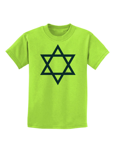 Jewish Star of David Childrens T-Shirt by TooLoud-Childrens T-Shirt-TooLoud-Lime-Green-X-Small-Davson Sales