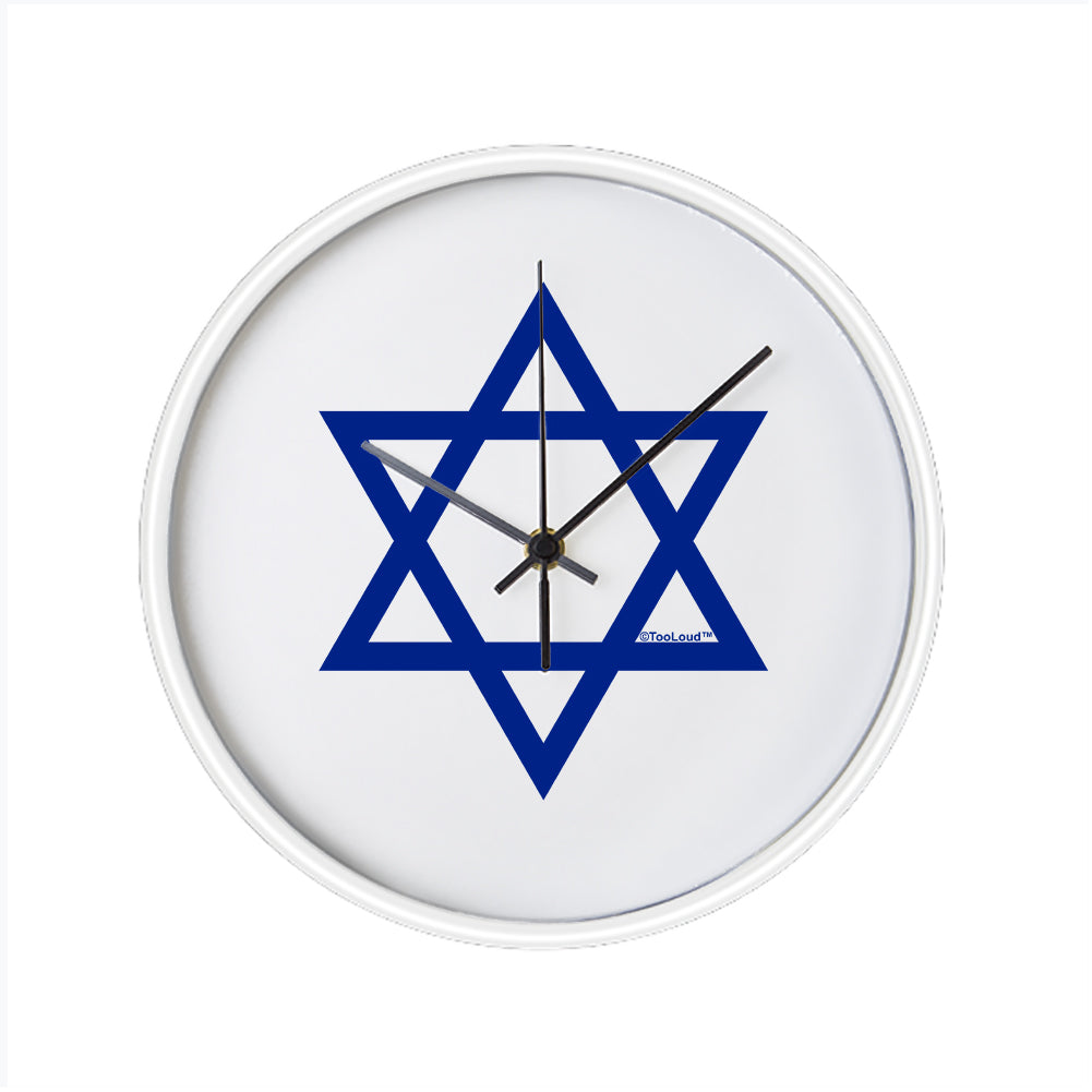 Jewish Star of David 10 Inch Round Wall Clock  by TooLoud