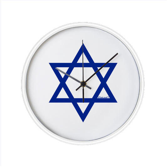 Jewish Star of David 10 Inch Round Wall Clock  by TooLoud