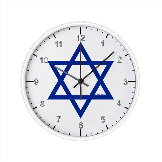 Jewish Star of David 10 Inch Round Wall Clock with Numbers by TooLoud