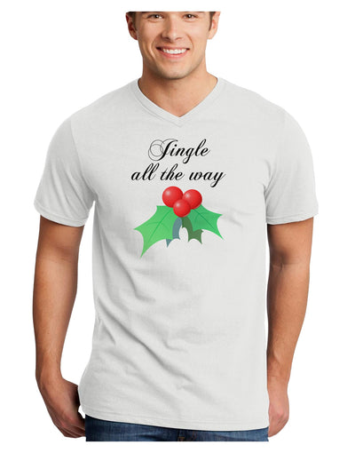 Jingle All the Way - holly Adult V-Neck T-shirt-Mens V-Neck T-Shirt-TooLoud-White-Small-Davson Sales