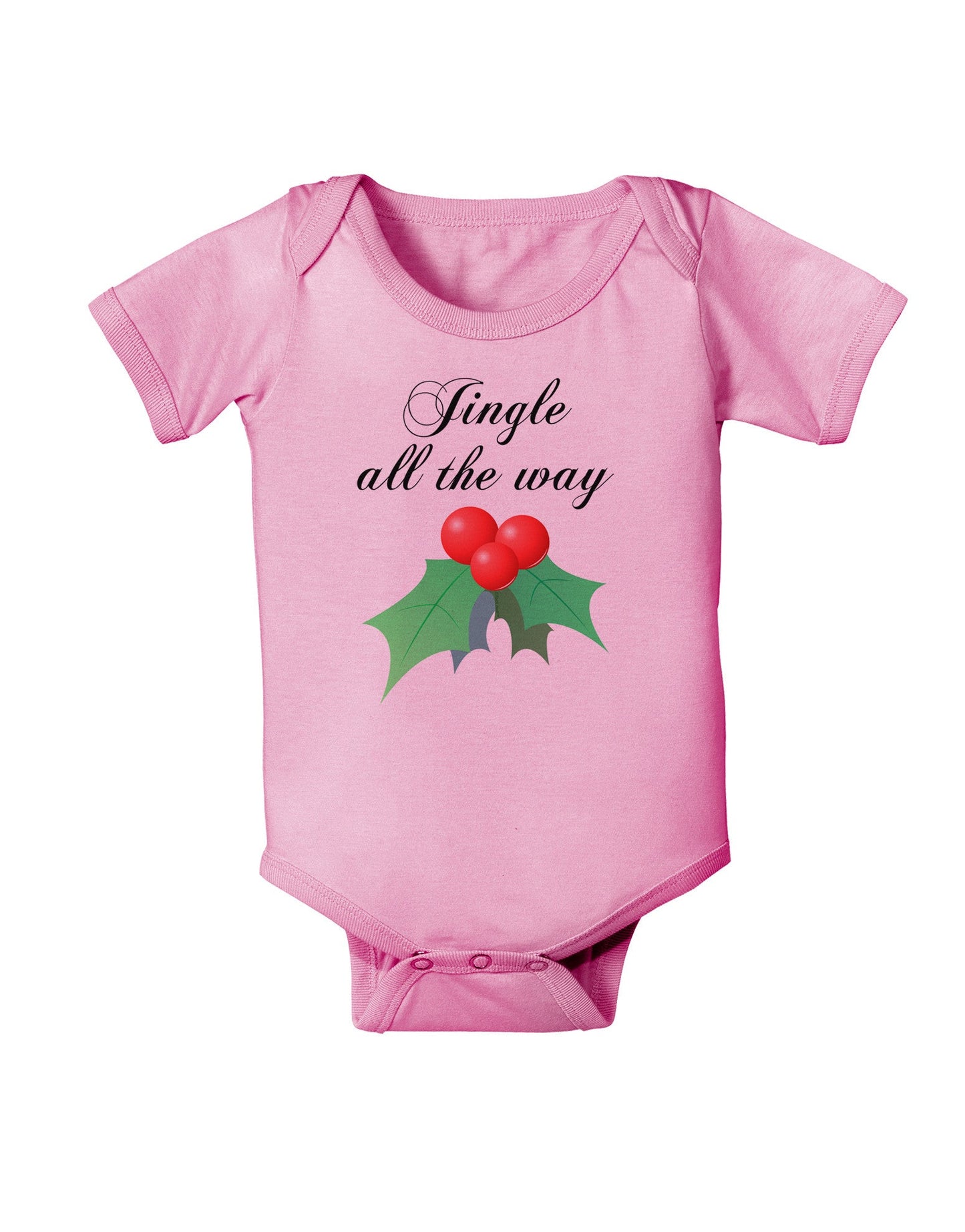 Jingle All the Way - holly Baby Romper Bodysuit-Baby Romper-TooLoud-Light-Pink-06-Months-Davson Sales