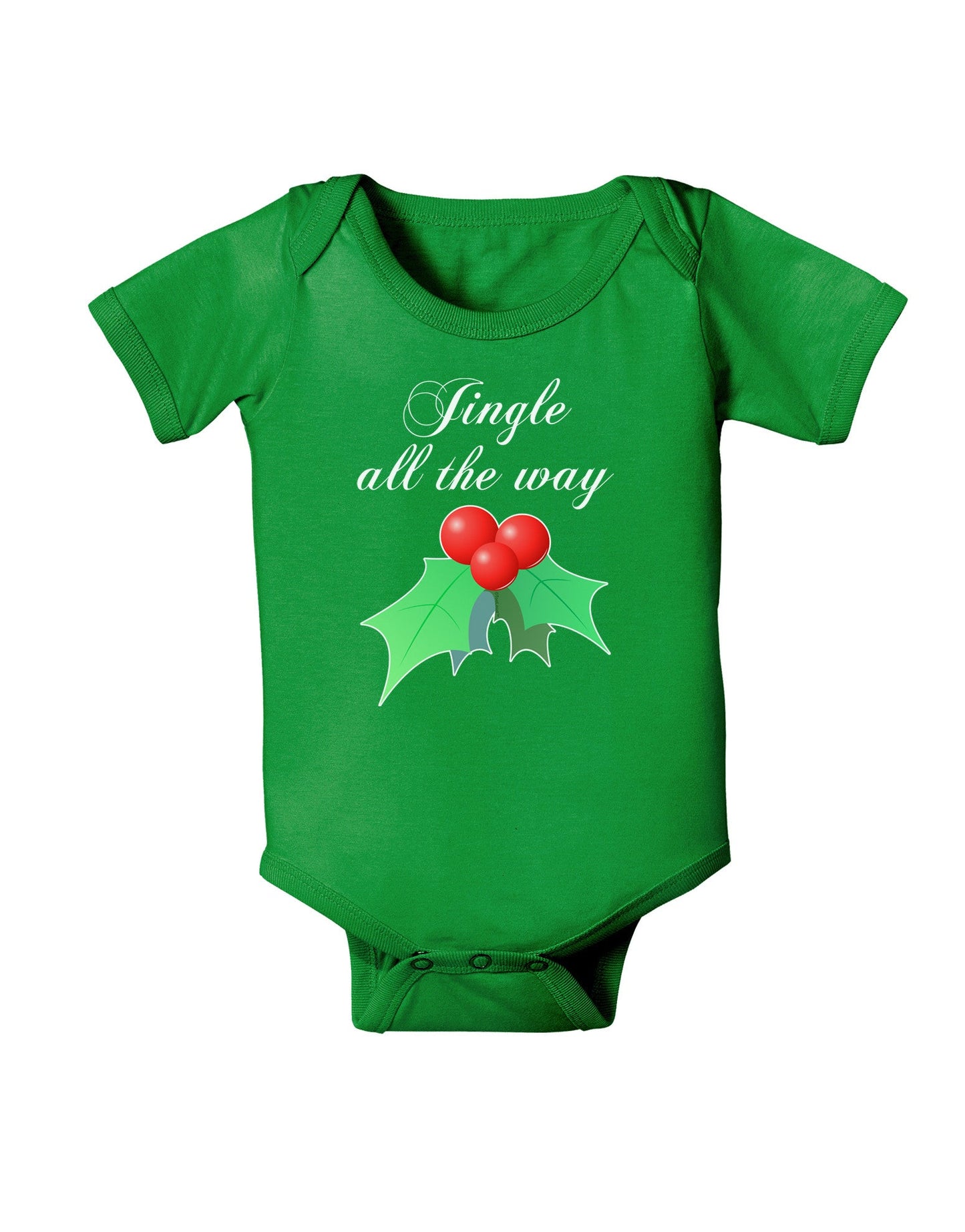Jingle All the Way - holly Baby Romper Bodysuit Dark-Baby Romper-TooLoud-Clover-Green-06-Months-Davson Sales
