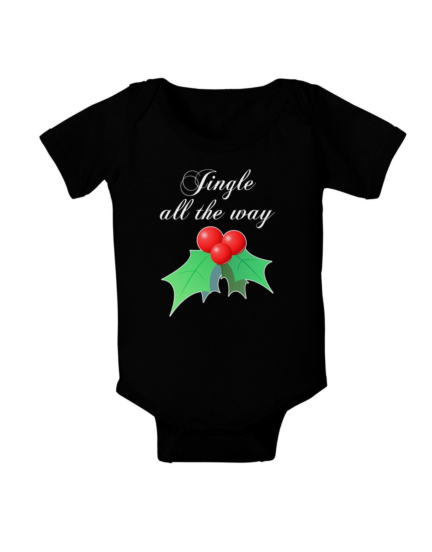 Jingle All the Way - holly Baby Romper Bodysuit Dark-Baby Romper-TooLoud-Black-06-Months-Davson Sales