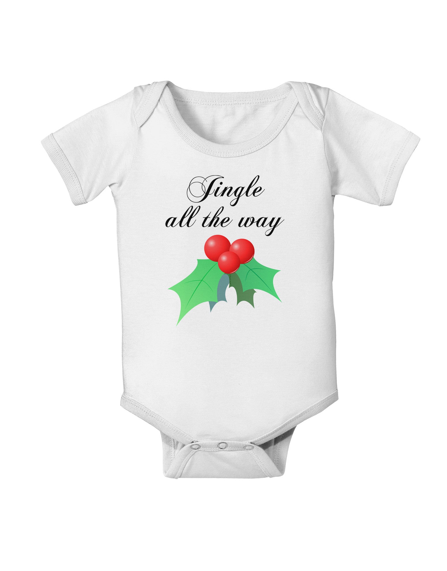 Jingle All the Way - holly Baby Romper Bodysuit-Baby Romper-TooLoud-White-06-Months-Davson Sales