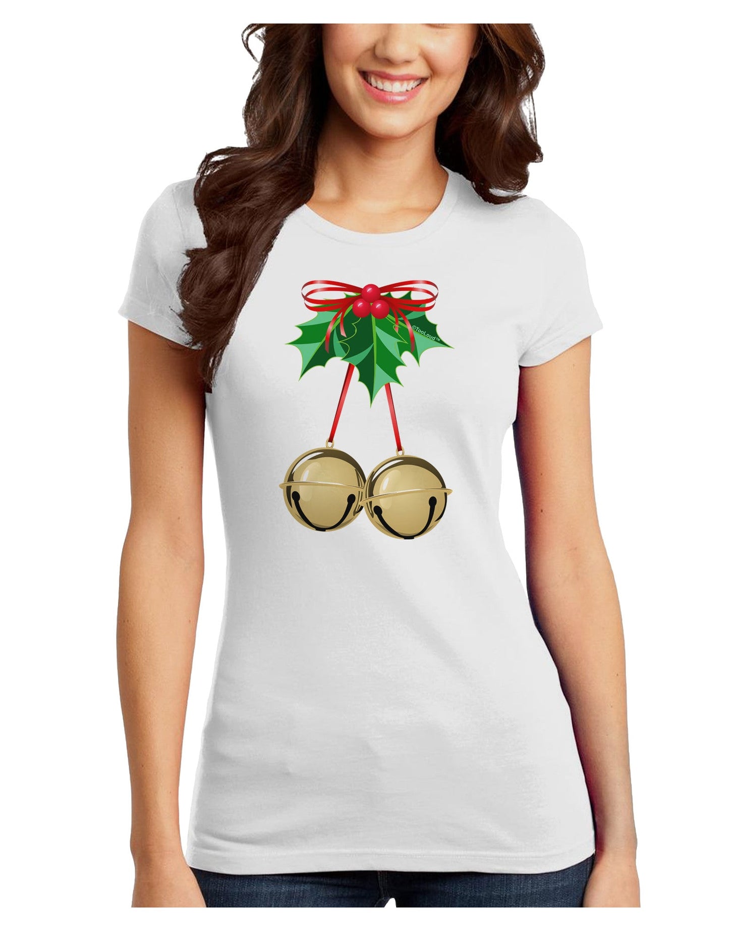 Jingle Balls Juniors T-Shirt-Womens Juniors T-Shirt-TooLoud-White-Juniors Fitted X-Small-Davson Sales
