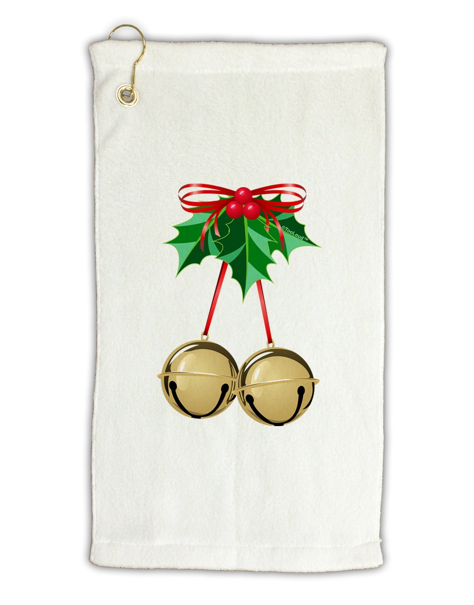 Jingle Balls Micro Terry Gromet Golf Towel 11"x19-Golf Towel-TooLoud-White-Davson Sales