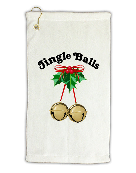 Jingle Balls with Text Micro Terry Gromet Golf Towel 11"x19-Golf Towel-TooLoud-White-Davson Sales