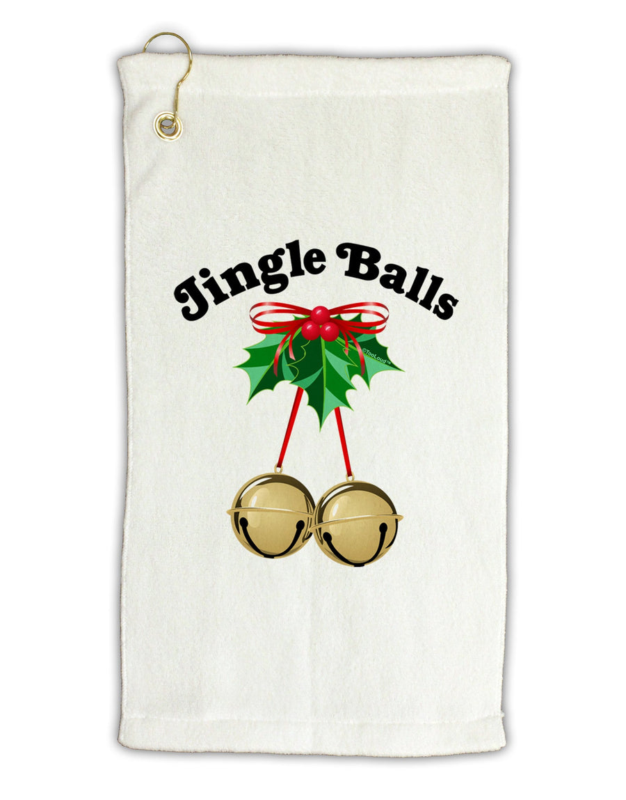 Jingle Balls with Text Micro Terry Gromet Golf Towel 11&#x22;x19-Golf Towel-TooLoud-White-Davson Sales