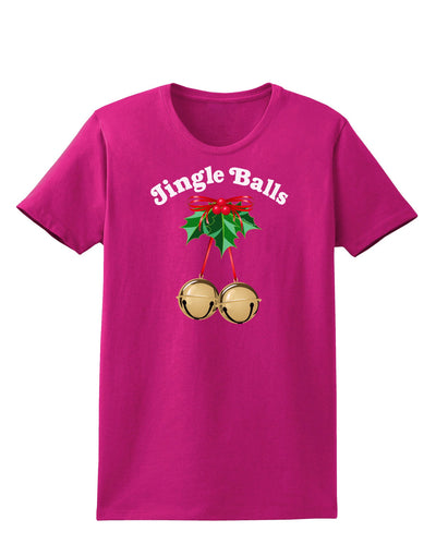 Jingle Balls with Text Womens Dark T-Shirt-TooLoud-Hot-Pink-Small-Davson Sales