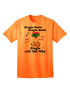 Jingle Bells All the Way: Premium Adult T-Shirt Collection-Mens T-shirts-TooLoud-Neon-Orange-Small-Davson Sales