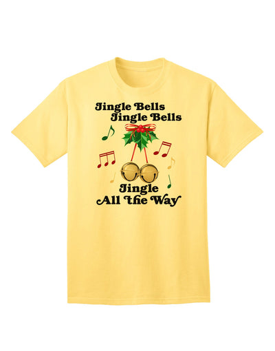 Jingle Bells All the Way: Premium Adult T-Shirt Collection-Mens T-shirts-TooLoud-Yellow-Small-Davson Sales