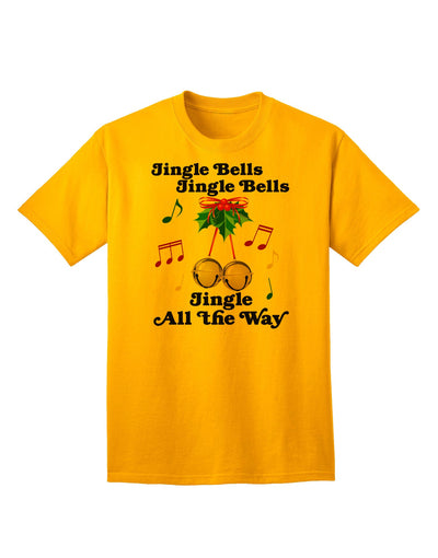 Jingle Bells All the Way: Premium Adult T-Shirt Collection-Mens T-shirts-TooLoud-Gold-Small-Davson Sales