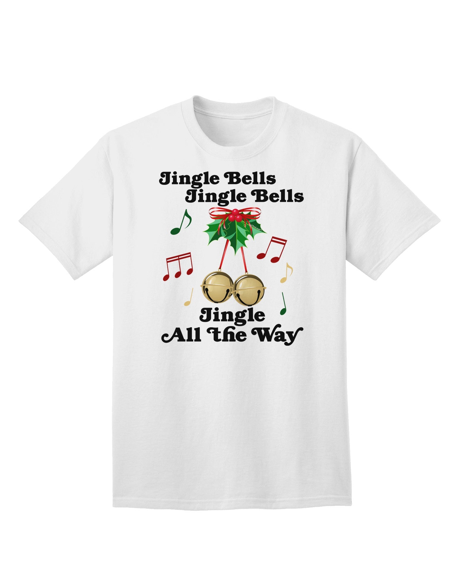 Jingle Bells All the Way: Premium Adult T-Shirt Collection-Mens T-shirts-TooLoud-White-Small-Davson Sales