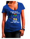 Jingle Bells All the way Juniors V-Neck Dark T-Shirt-Womens V-Neck T-Shirts-TooLoud-Royal-Blue-Juniors Fitted Small-Davson Sales