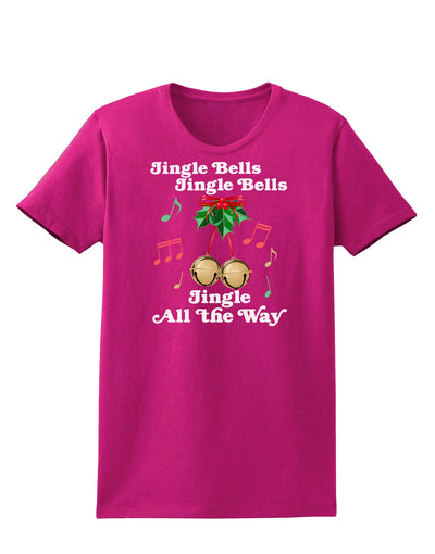 Jingle Bells All the way Womens Dark T-Shirt-TooLoud-Hot-Pink-Small-Davson Sales