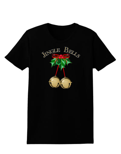 Jingle Bells Womens Dark T-Shirt-TooLoud-Black-X-Small-Davson Sales