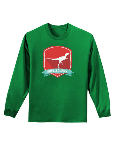 Jurassic Abelisaurus Dinosaur Design Adult Long Sleeve Dark T-Shirt by TooLoud-TooLoud-Kelly-Green-Small-Davson Sales