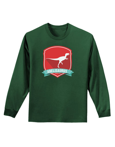 Jurassic Abelisaurus Dinosaur Design Adult Long Sleeve Dark T-Shirt by TooLoud-TooLoud-Dark-Green-Small-Davson Sales