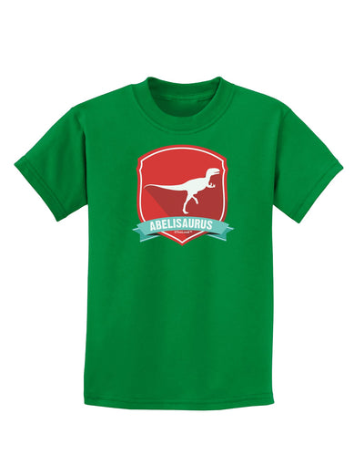 Jurassic Abelisaurus Dinosaur Design Childrens Dark T-Shirt by TooLoud-Childrens T-Shirt-TooLoud-Kelly-Green-X-Small-Davson Sales