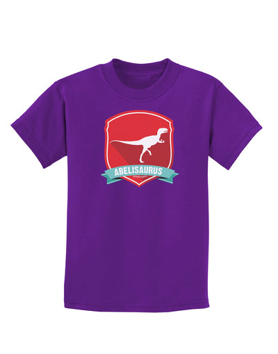 Jurassic Abelisaurus Dinosaur Design Childrens Dark T-Shirt by TooLoud-Childrens T-Shirt-TooLoud-Purple-X-Small-Davson Sales